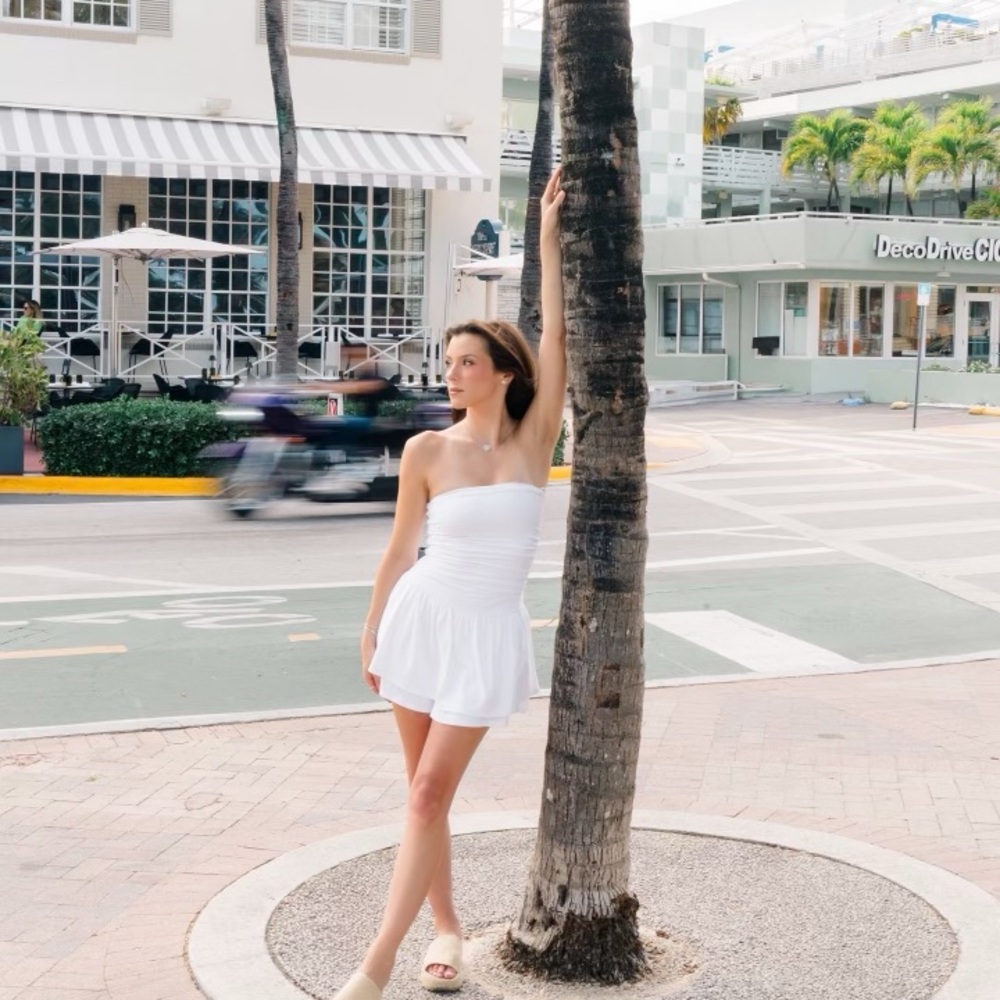 Garage Flirty Hem Tube Romper Dress